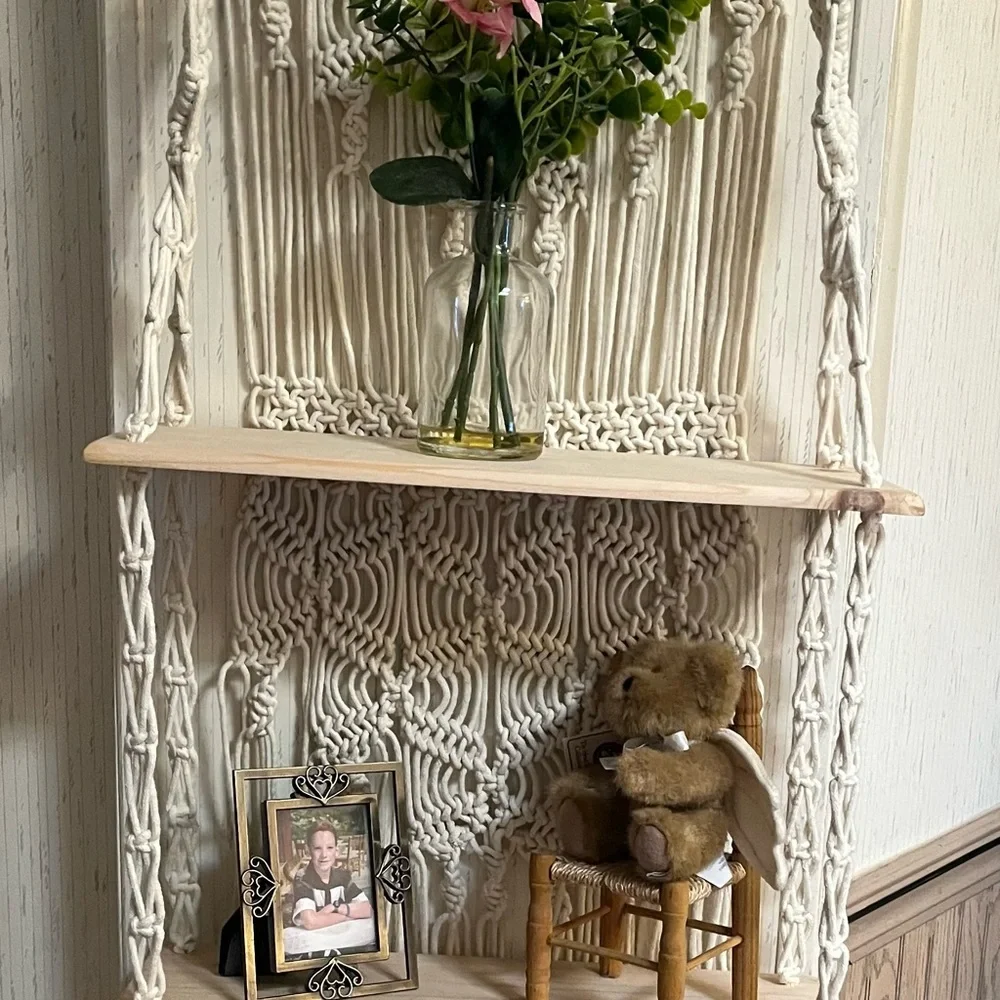 Macramé Wall Shelf Bohemian style home decor